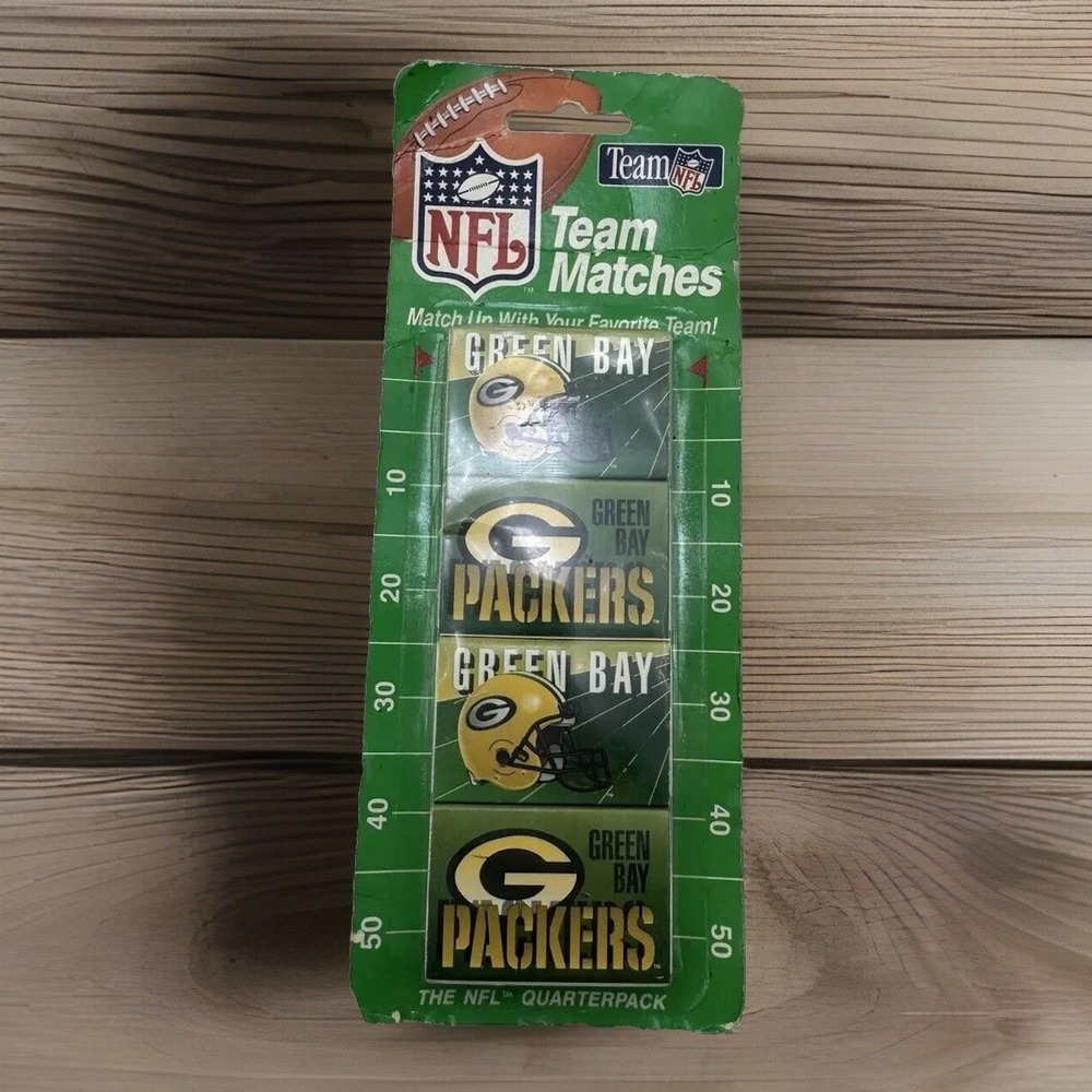 NIB Sealed VTG NFL Quarterpack Green Bay Packers Team Matches Matchbooks 4‎ pks